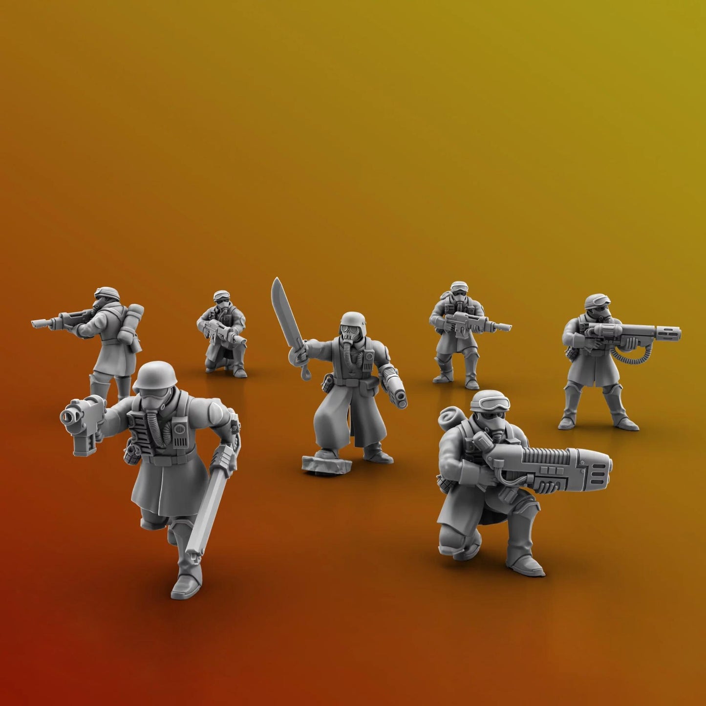 Deuterium Soldiers Multipart Kit - ProxyBrewer - Grimdark Sci-Fi Tabletop Miniatures