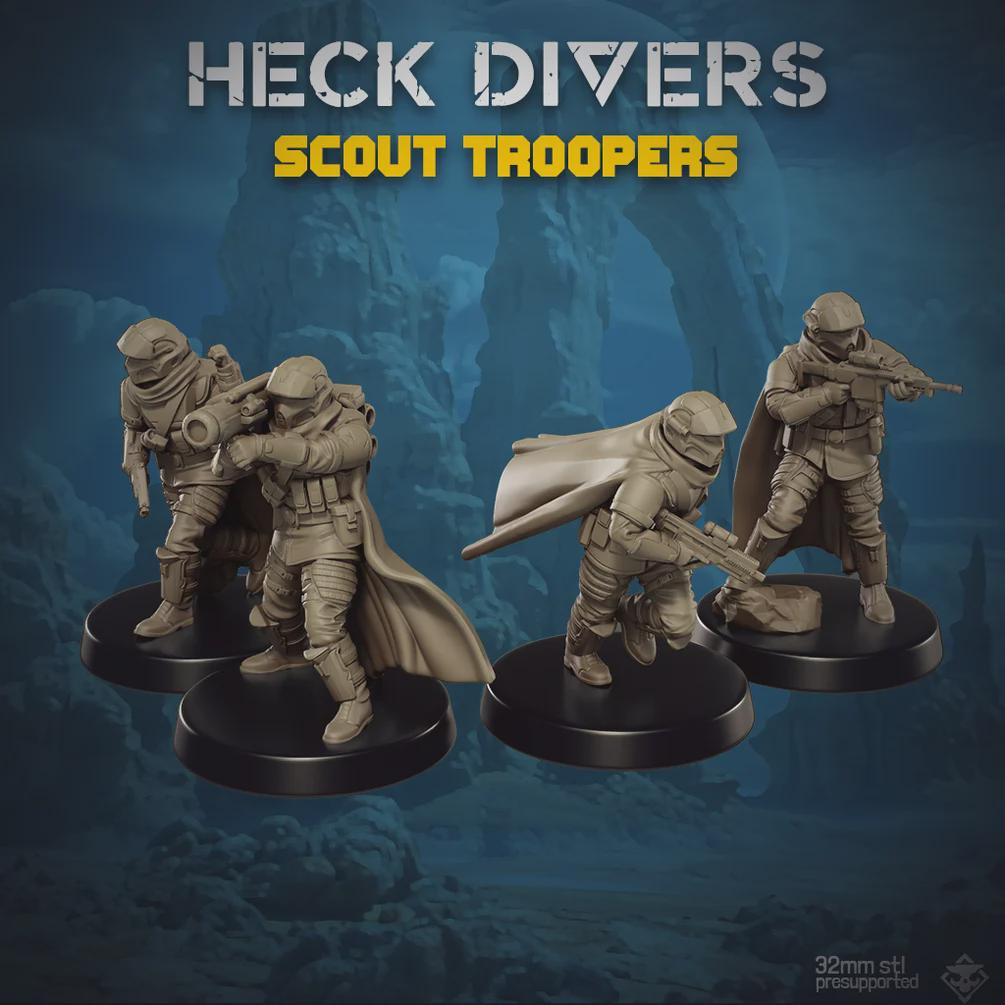 Heck Divers Scout Troopers - SkullForge Studios - Tabletop Miniatures