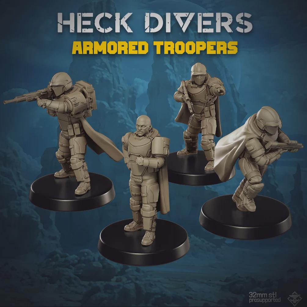 Heck Divers Armored Troopers - SkullForge Studios - Tabletop Miniatures