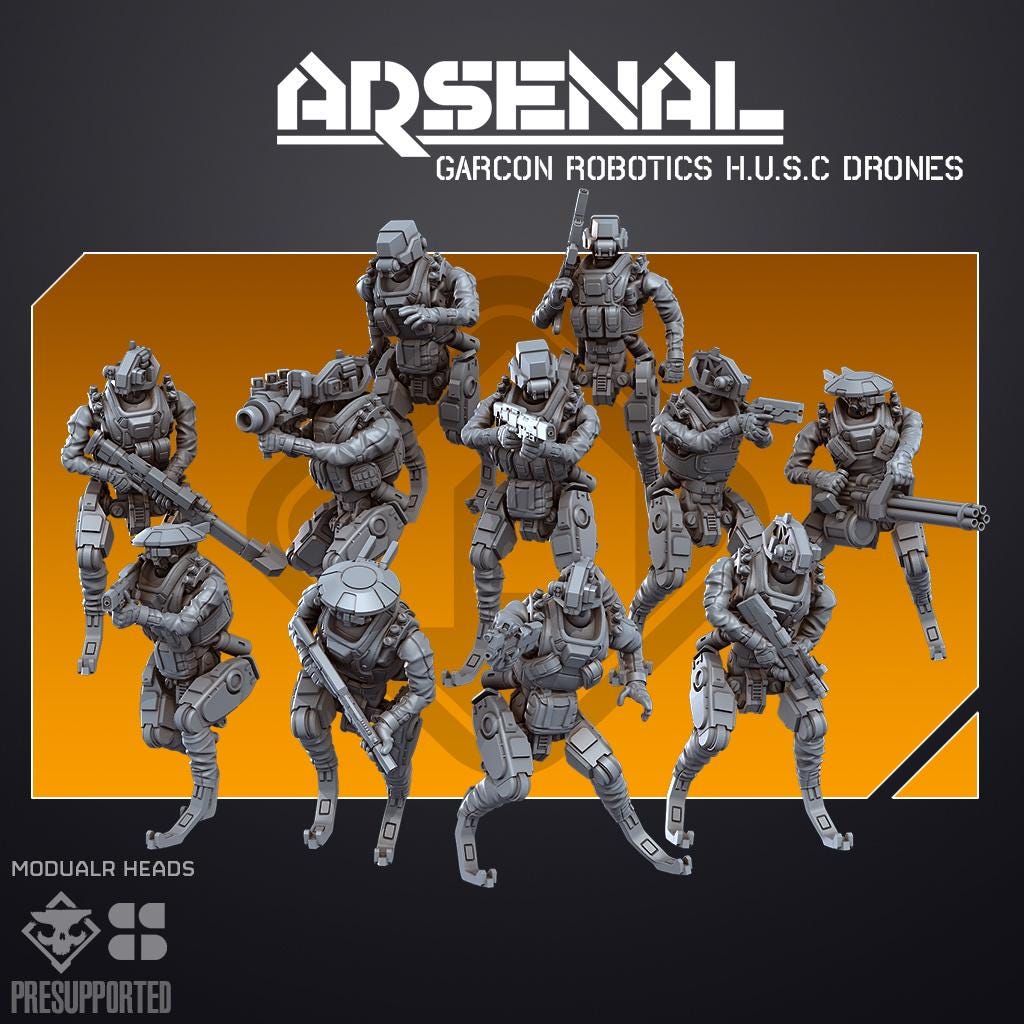 Arsenal GarCon H.US.C Drones - SkullForge Studios - Sci-Fi Tabletop Miniatures