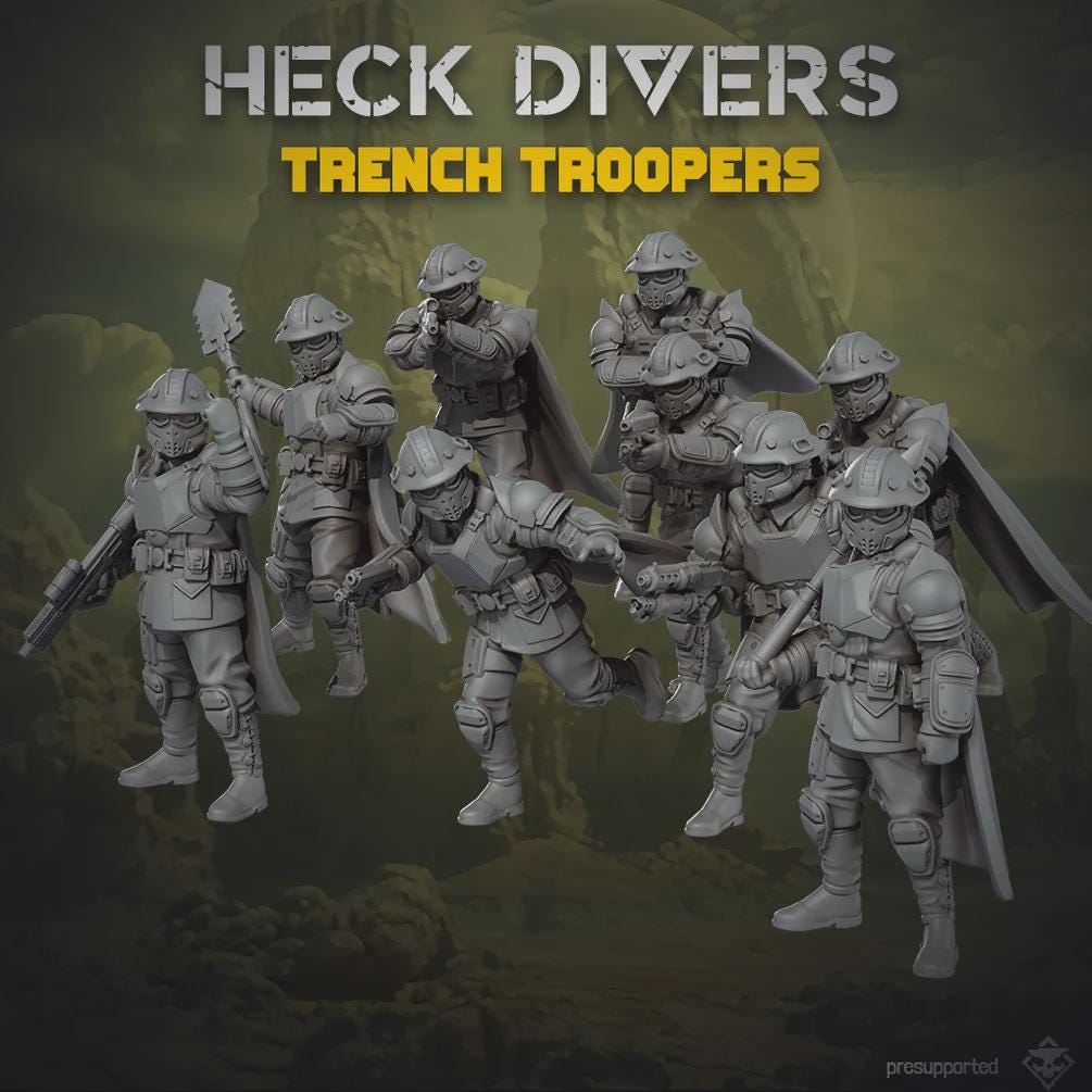 Heck Divers Trench Troopers - SkullForge Studios - Tabletop Miniatures