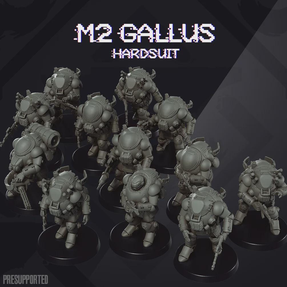 M2 Gallus Hardsuit Modular Kit - SkullForge Studios - Tabletop Miniatures