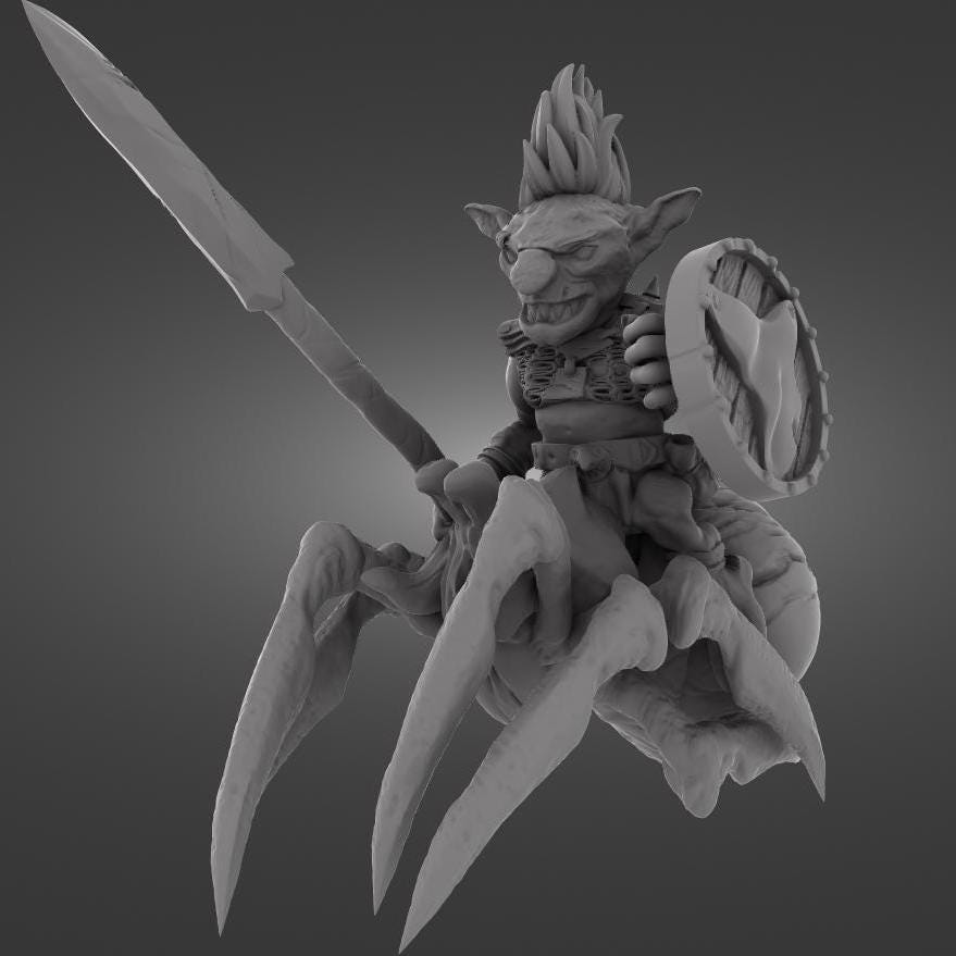 Goblin Spider Riders - Skarrtrench - 28/32mm Resin Miniatures