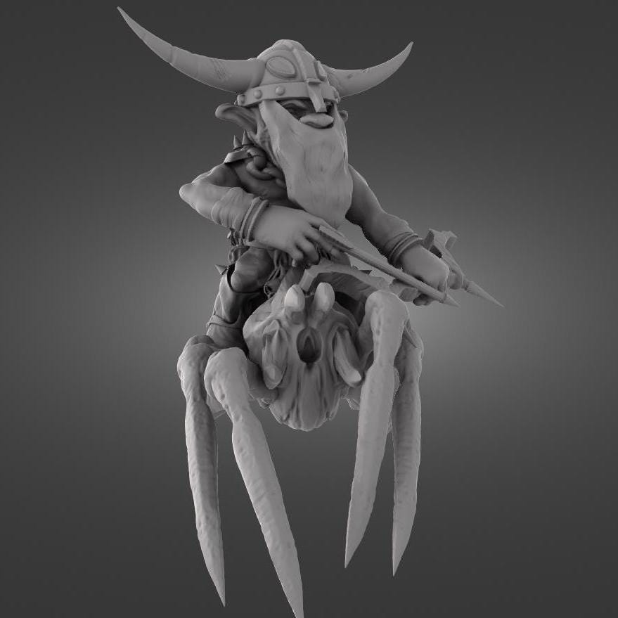 Goblin Spider Riders - Skarrtrench - 28/32mm Resin Miniatures