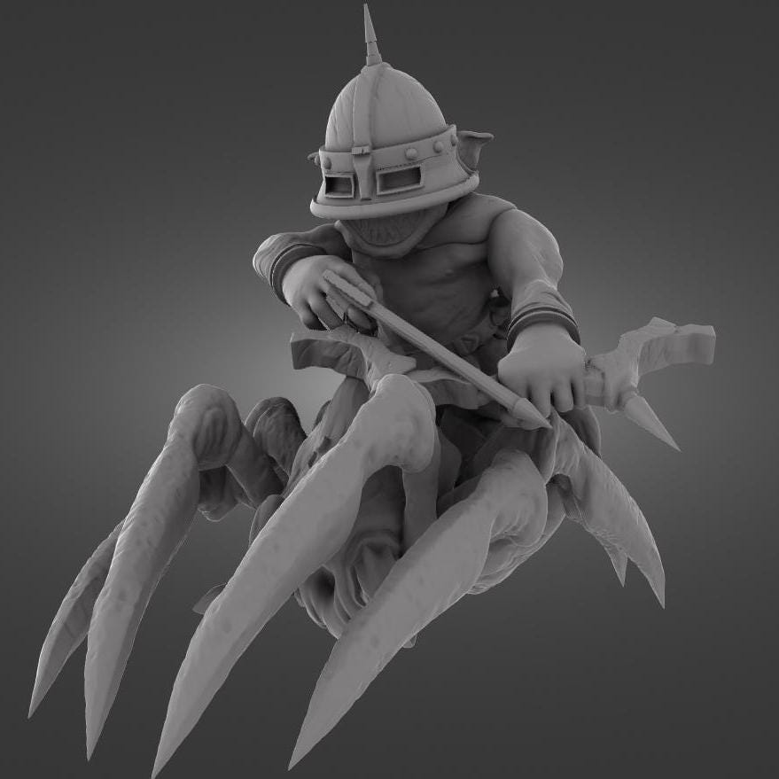 Goblin Spider Riders - Skarrtrench - 28/32mm Resin Miniatures