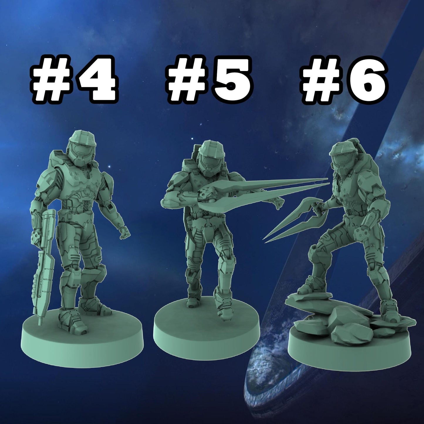 Halo Spartan Miniatures 1:48 Scale Miniatures for Flashpoint/Tabletop- Galactic Armory - Sci-Fi Wargaming Figures