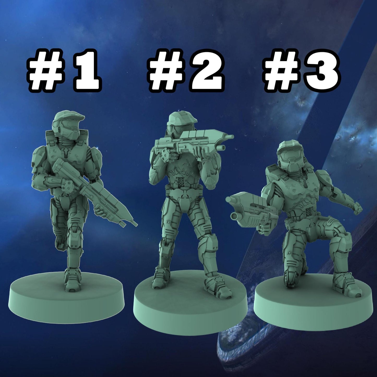 Halo Spartan Miniatures 1:48 Scale Miniatures for Flashpoint/Tabletop- Galactic Armory - Sci-Fi Wargaming Figures