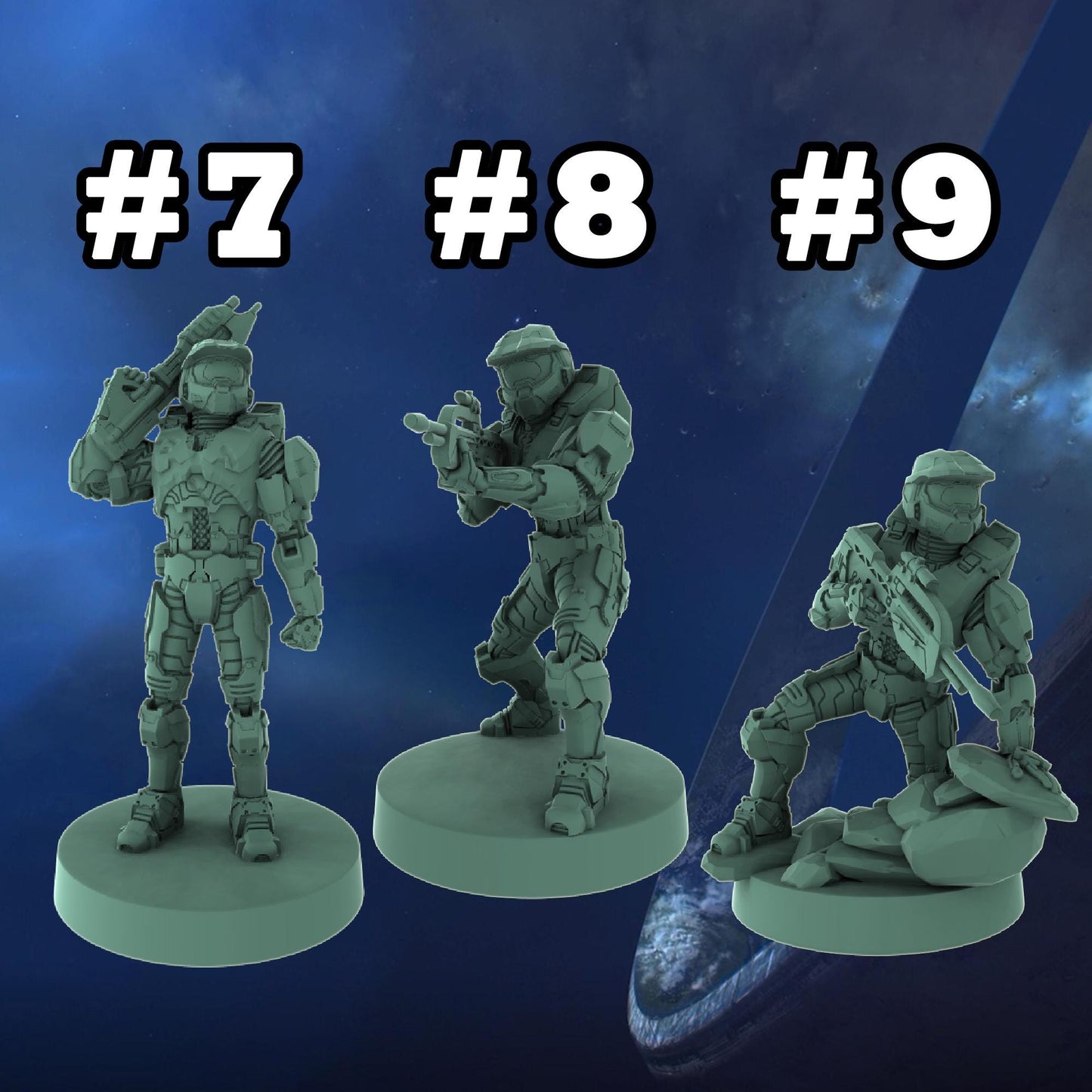 Halo Spartan Miniatures 1:48 Scale Miniatures for Flashpoint/Tabletop- Galactic Armory - Sci-Fi Wargaming Figures