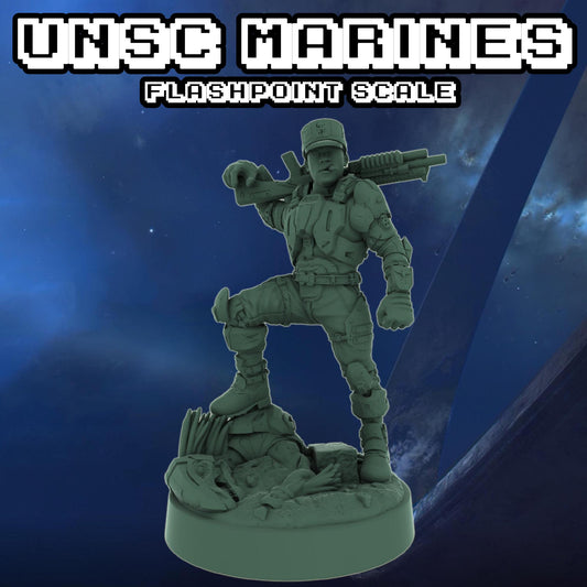 Halo UNSC Marine Miniatures 1:48 Scale Miniatures for Flashpoint and Tabletop- Galactic Armory - Sci-Fi Wargaming Figures