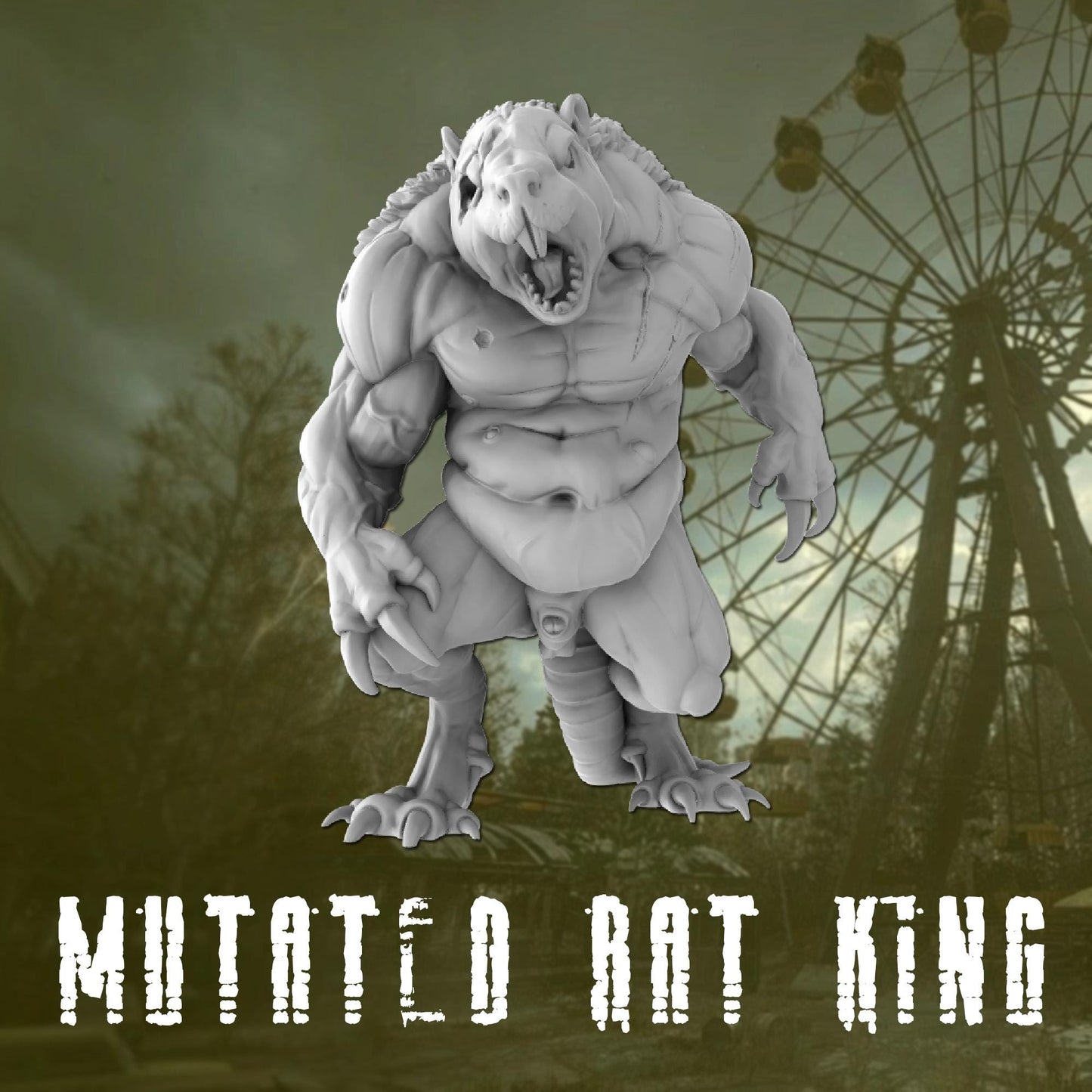 Mutated Rat King Miniature: Post Apocalyptic Tabletop Gaming (28mm/32mm)