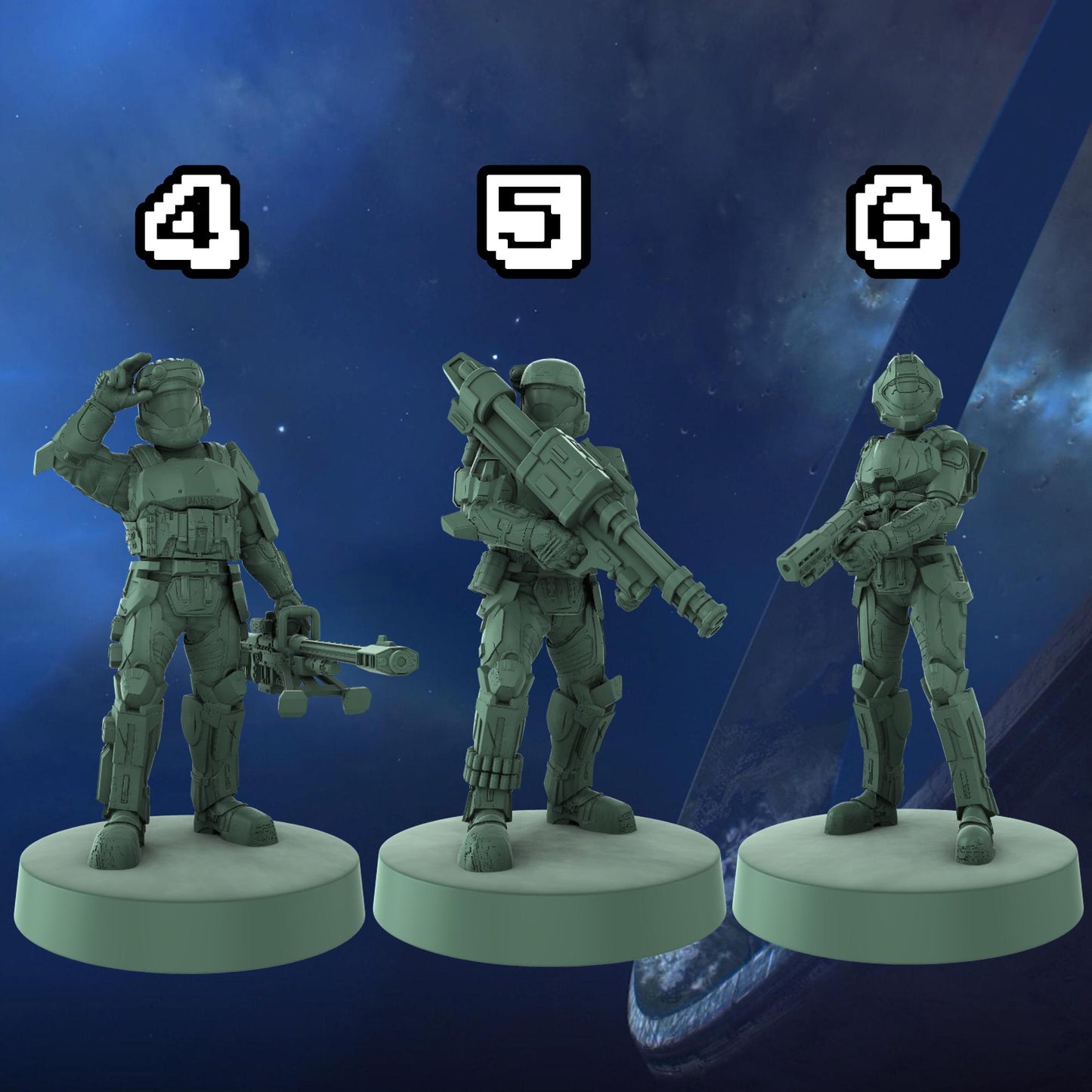 Halo ODST Helljumpers Miniatures 1:48 Scale Miniatures for Flashpoint and Tabletop- Galactic Armory - Sci-Fi Wargaming Figures