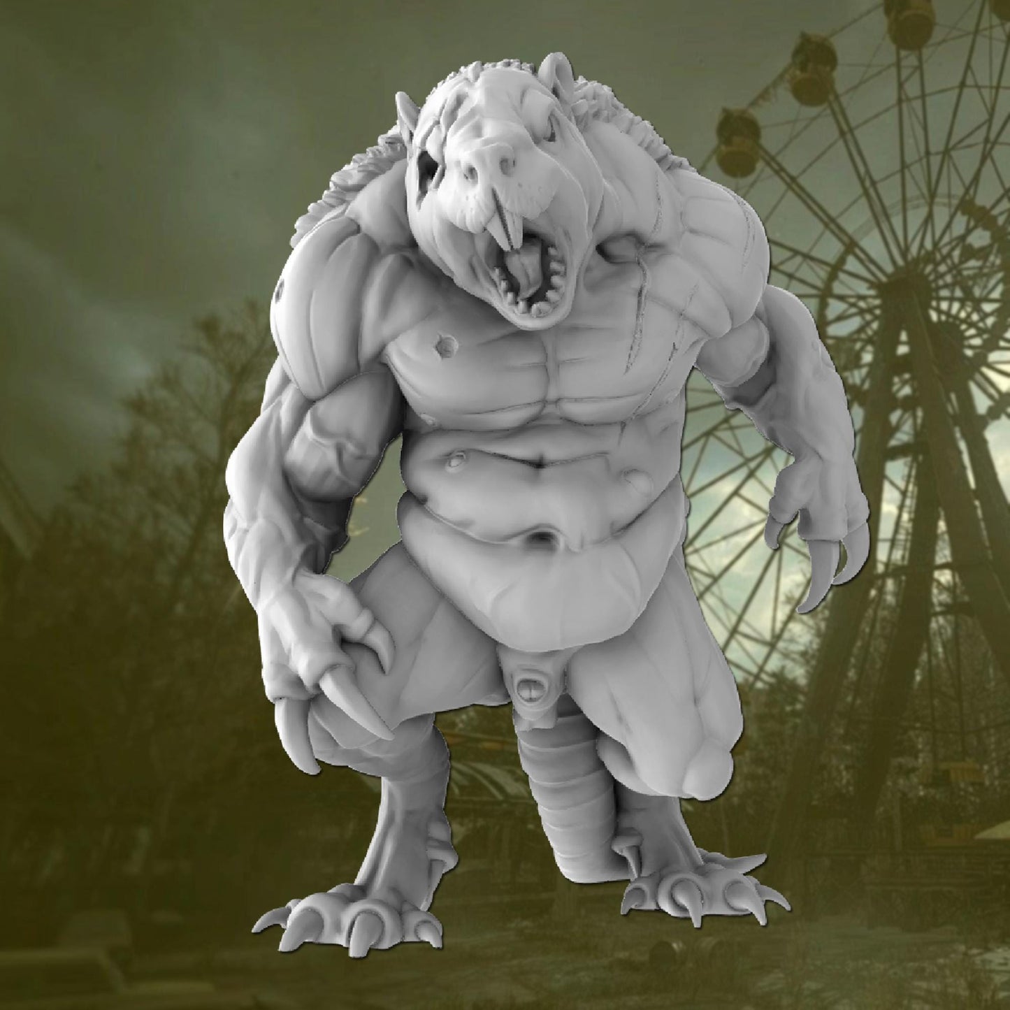 Mutated Rat King Miniature: Post Apocalyptic Tabletop Gaming (28mm/32mm)