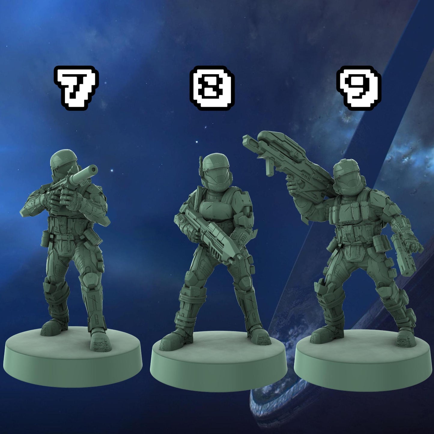 Halo ODST Helljumpers Miniatures 1:48 Scale Miniatures for Flashpoint and Tabletop- Galactic Armory - Sci-Fi Wargaming Figures