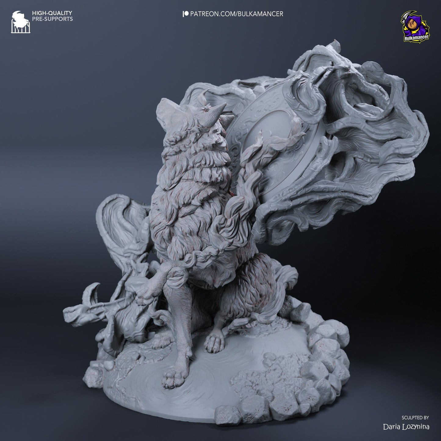 Celestial Wolf - 1/8 Scale Resin Statue - Bulkamancer Sculpts - Unpainted Kit