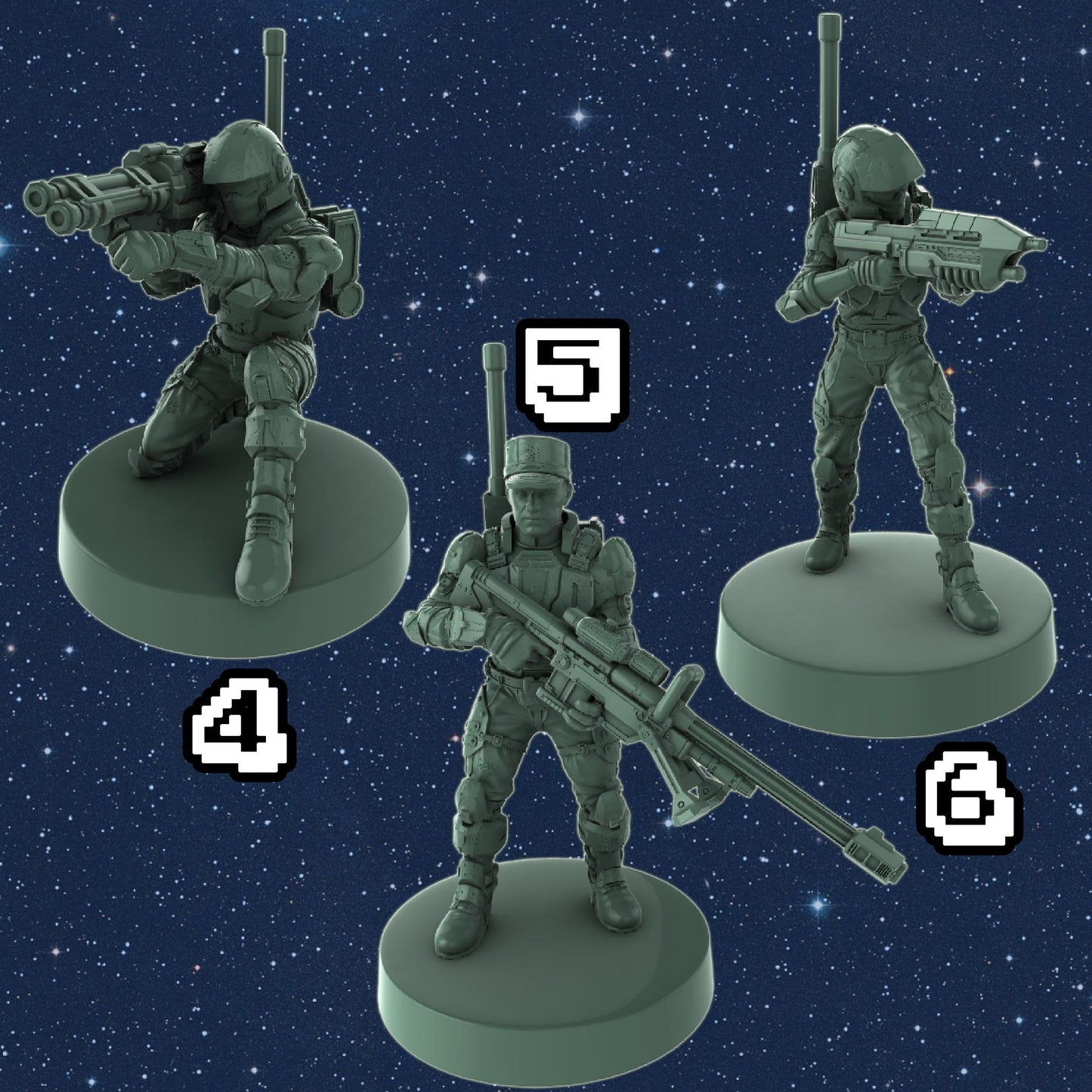Human Marine Resin Miniatures - Galactic Armoury Sci-Fi Wargaming Figures