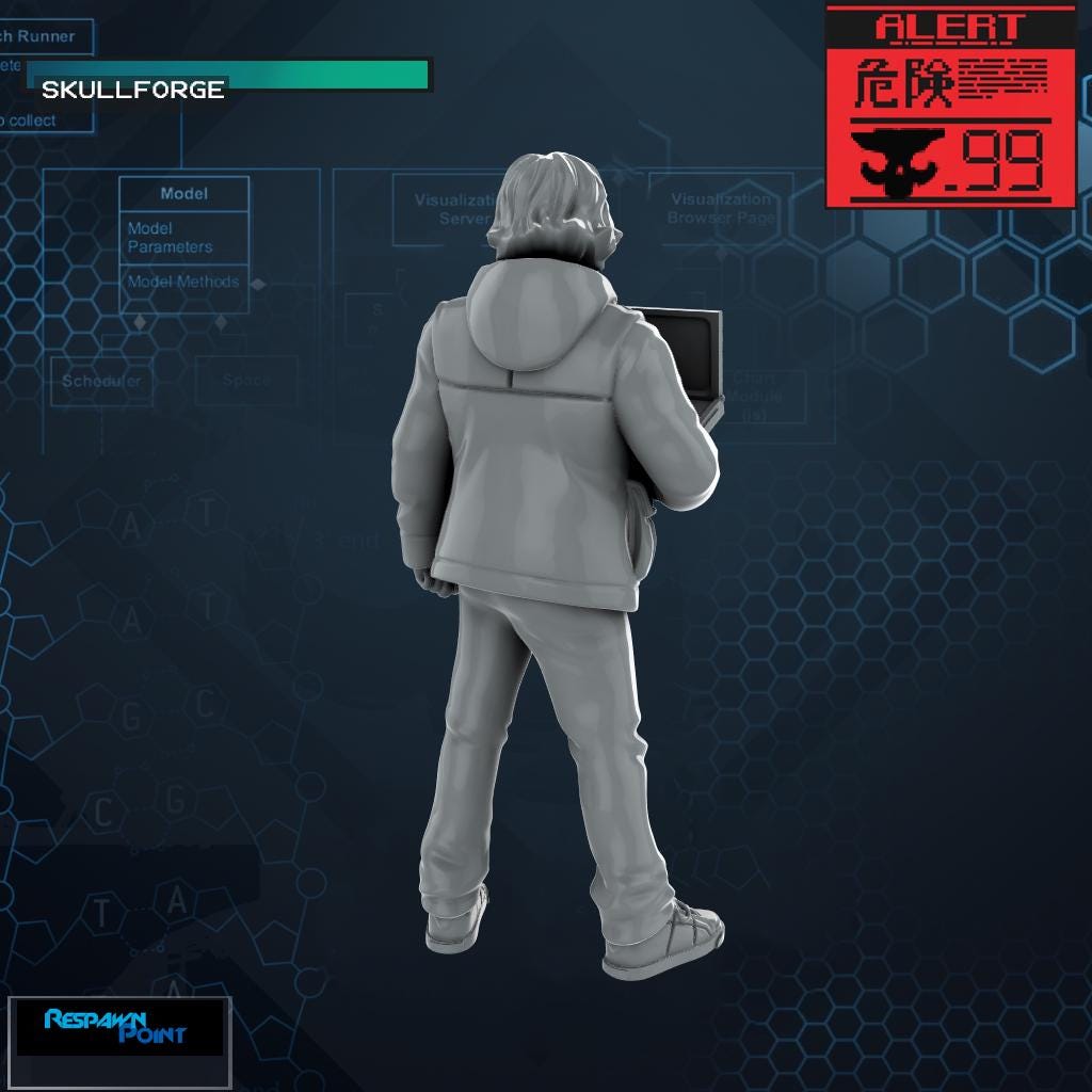 Hexagon Scientist - SkullForge Studios -  Tabletop Miniatures for Tactical Espionage Action - High Quality 3D Printed Resin Minis- Unpainted