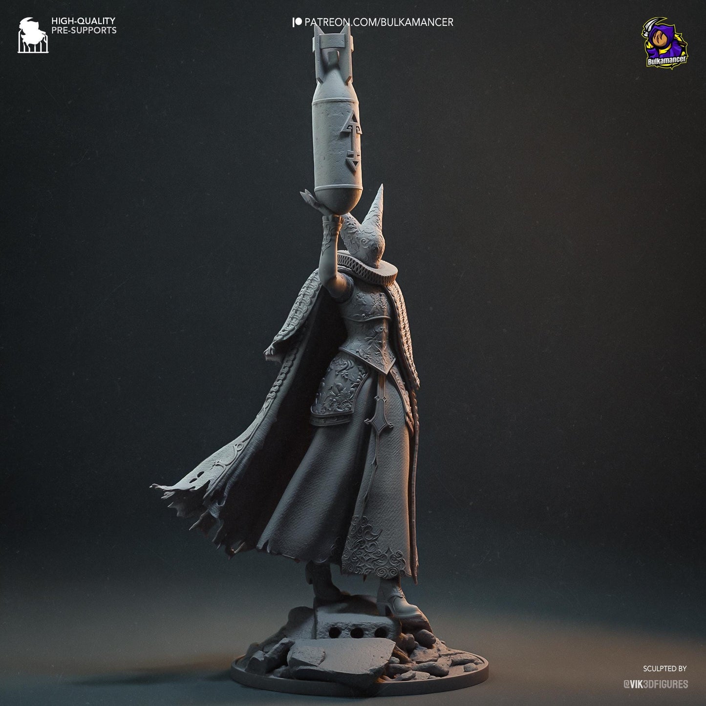 Trench Crusade Artillery Witch - 1/8 Scale Resin Statue - Bulkamancer Sculpts - Unpainted Kit