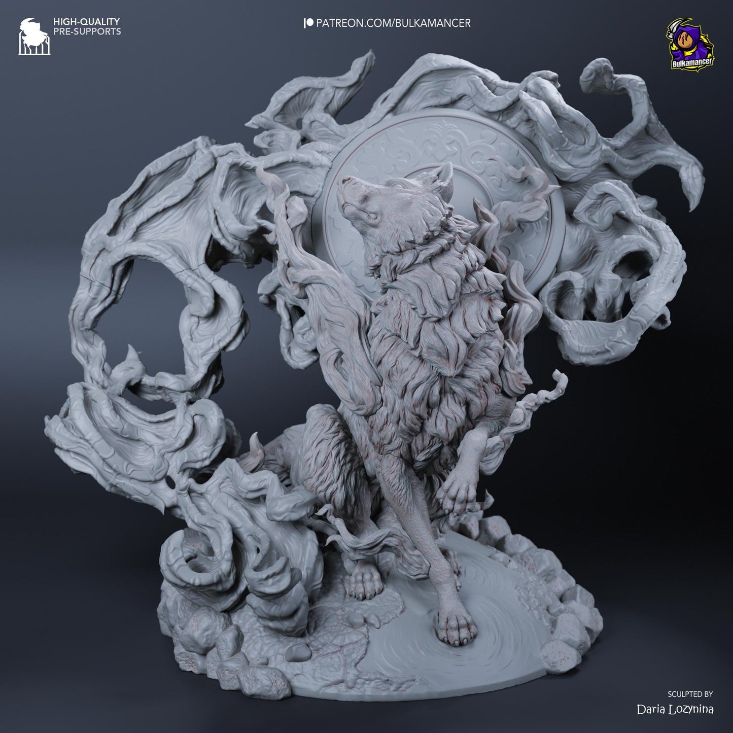 Celestial Wolf - 1/8 Scale Resin Statue - Bulkamancer Sculpts - Unpainted Kit