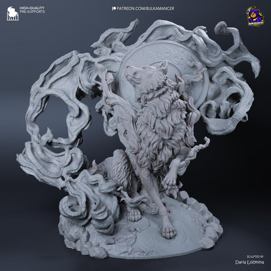 Celestial Wolf - 1/8 Scale Resin Statue - Bulkamancer Sculpts - Unpainted Kit