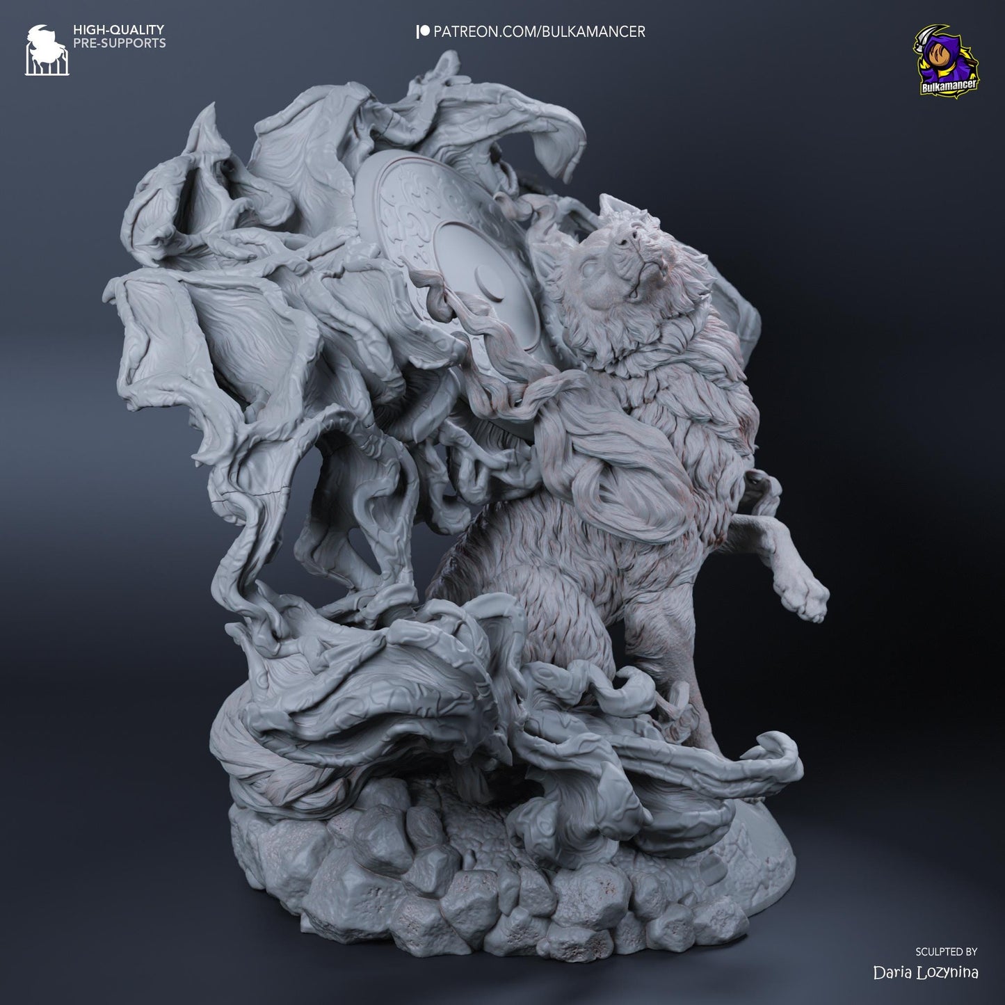 Celestial Wolf - 1/8 Scale Resin Statue - Bulkamancer Sculpts - Unpainted Kit