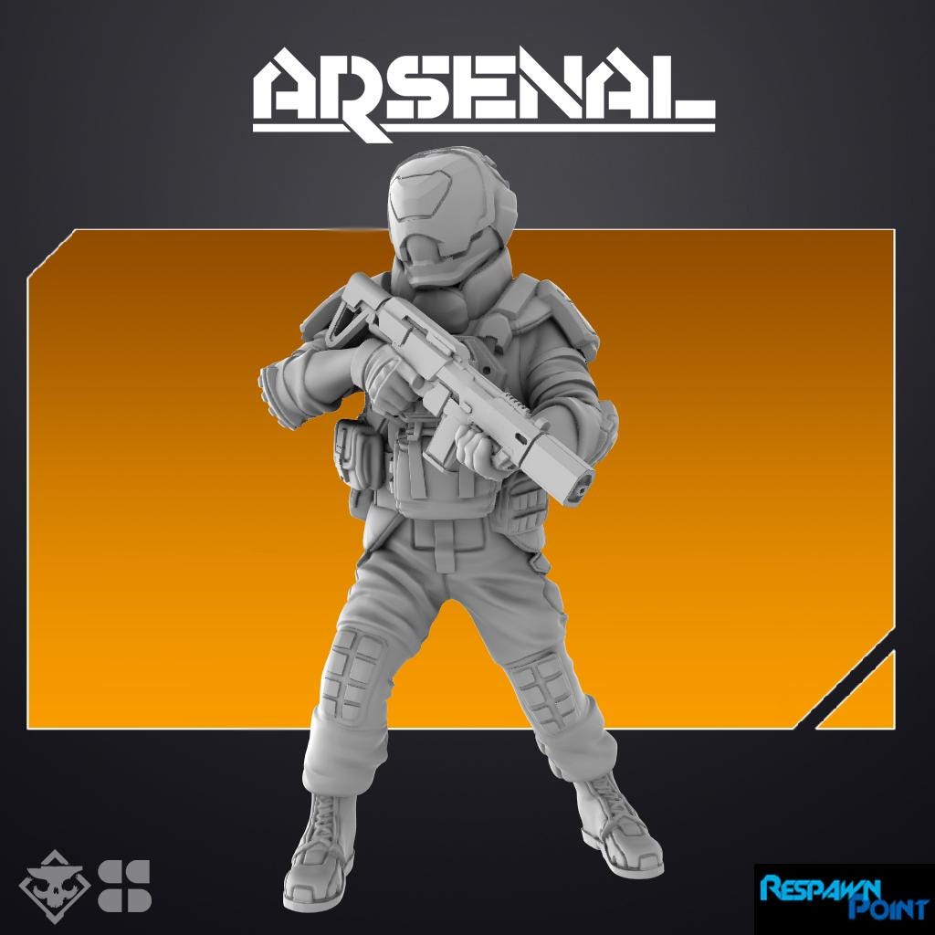 Arsenal: Fireteam Alpha - SkullForge Studios -  Tabletop Miniatures for Sci-Fi Combat - High Quality 3D Printed Minis - Unpainted