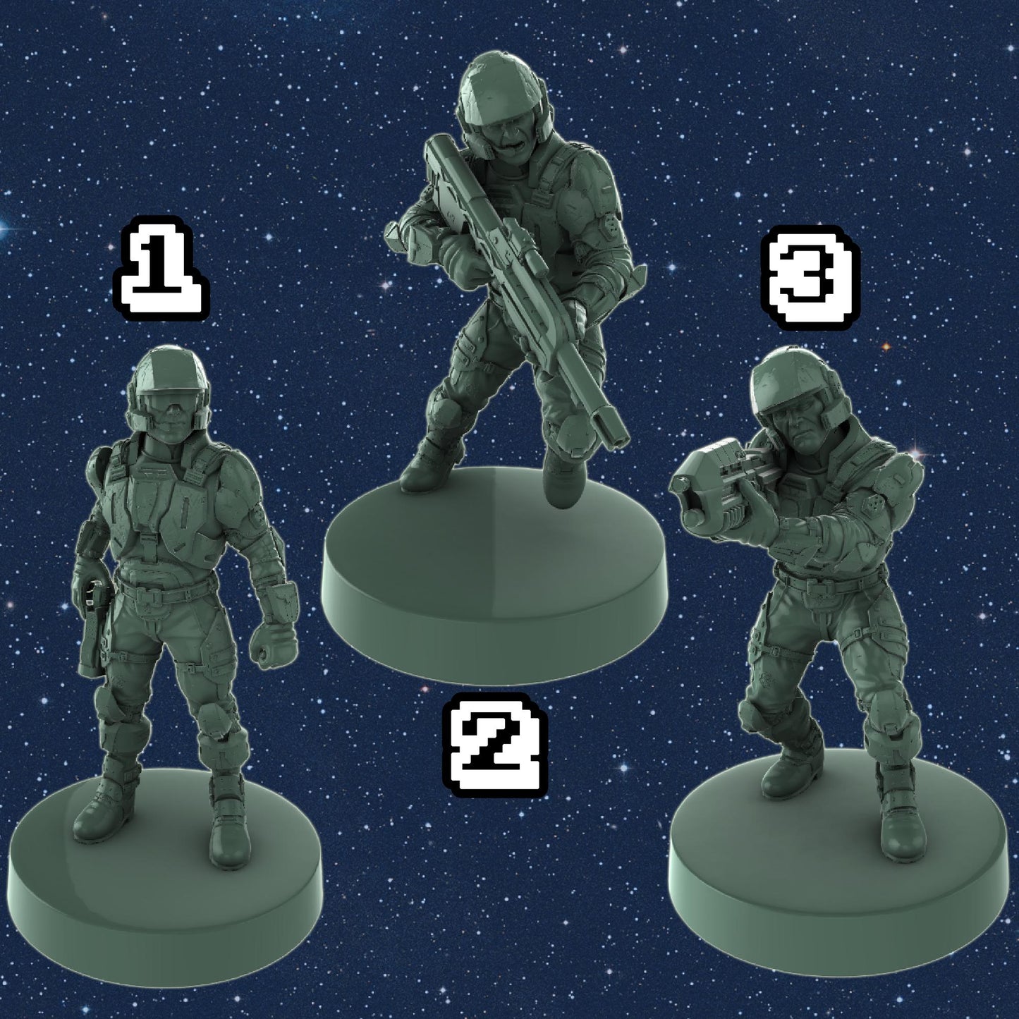Human Marine Resin Miniatures - Galactic Armoury Sci-Fi Wargaming Figures