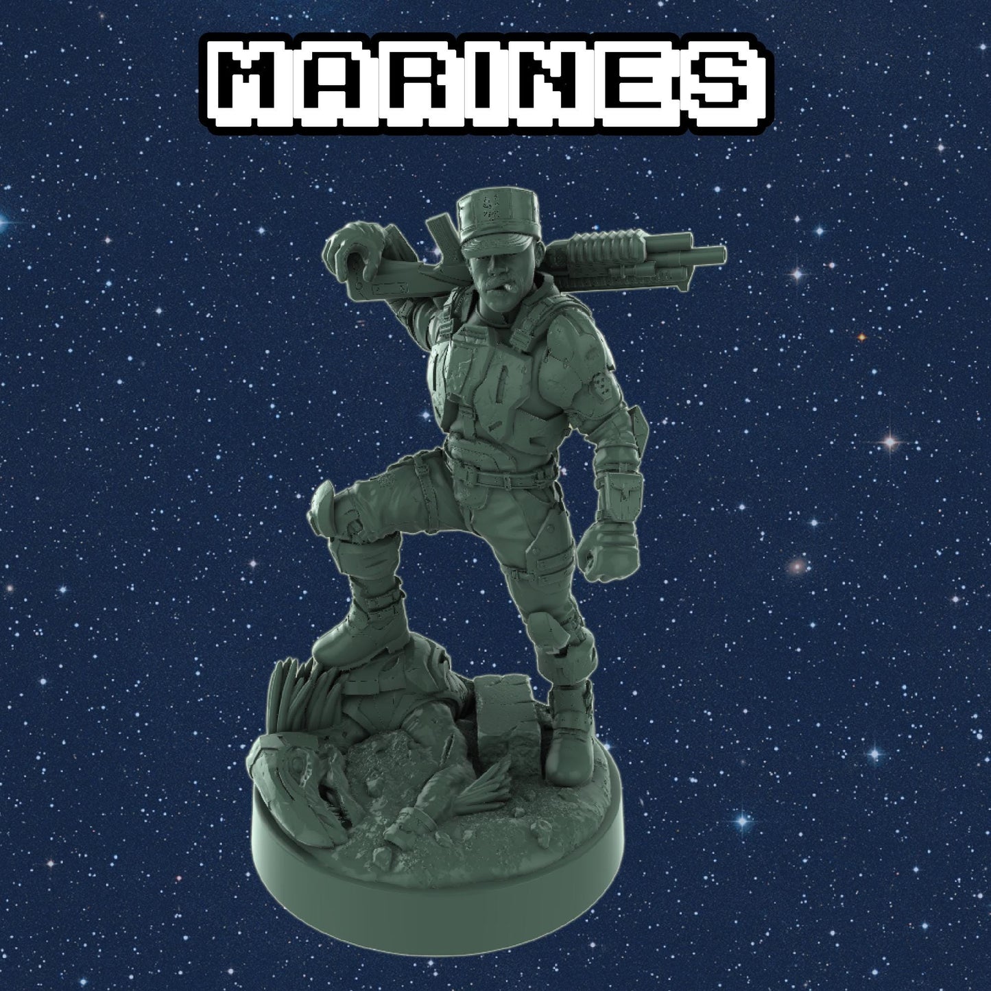 Human Marine Resin Miniatures - Galactic Armoury Sci-Fi Wargaming Figures