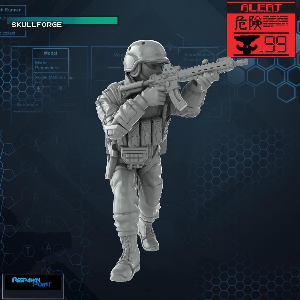Elite Wolf Soldiers - SkullForge Studios -  Tabletop Miniatures for Tactical Espionage Action - High Quality 3D Printed Minis - Unpainted