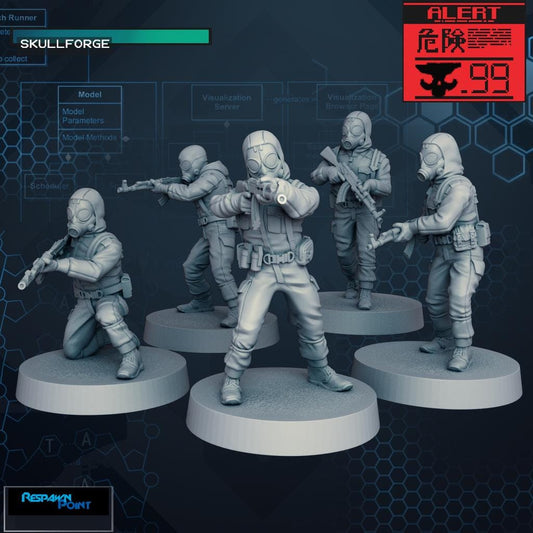 Biohazard Wolf Soldiers - SkullForge Studios -  Tabletop Miniatures for Tactical Espionage Action - High Quality 3D Print Minis - Unpainted