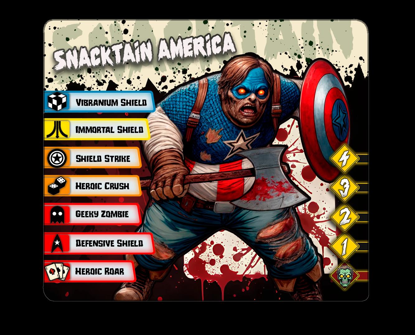 Snacktain America Zombie Miniature: 3D Printed Resin Minis for Tabletop Games