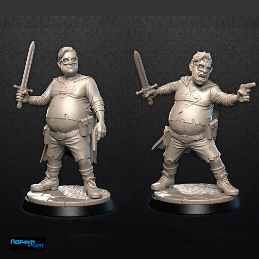 Superbelly - Zombie-Con: The Walking Nerds - Tabletop Miniatures for Zombicide and Horror Games - High Quality 3D Printed Resin Minis