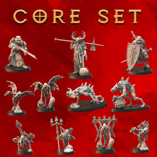 Candles of Heresy Core Set - Doomed Batallions - Tabletop Miniatures ideal for Trench Crusade - High Quality 3D Printed Minis - Unpainted