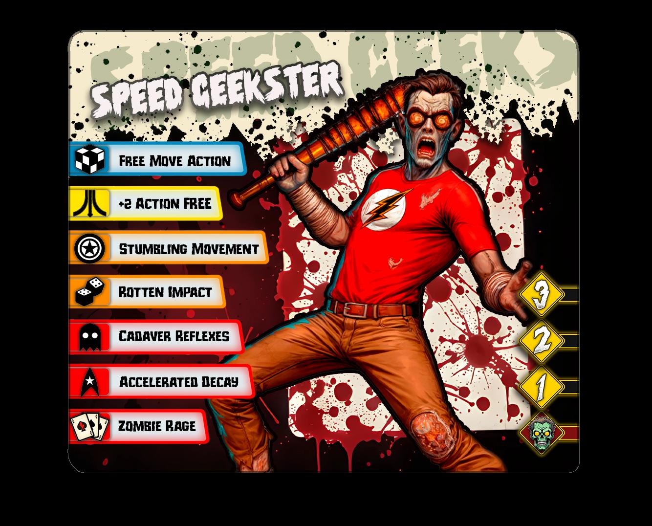 Speed Geekster - Zombie-Con: The Walking Nerds - Tabletop Miniatures for Zombicide and Horror Games - High Quality 3D Printed Resin Minis