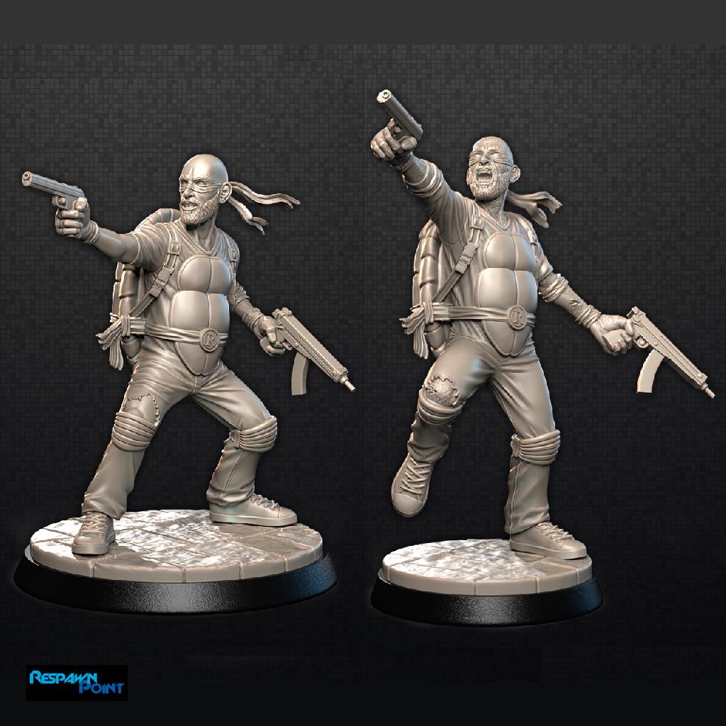 Turtleocalypse Zombie Miniature: 3D Printed Resin Minis for Tabletop Games