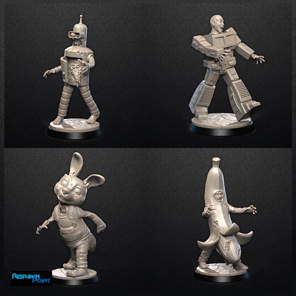 Zombie-Con Miniatures Set: 3D Printed Resin Minis for Tabletop