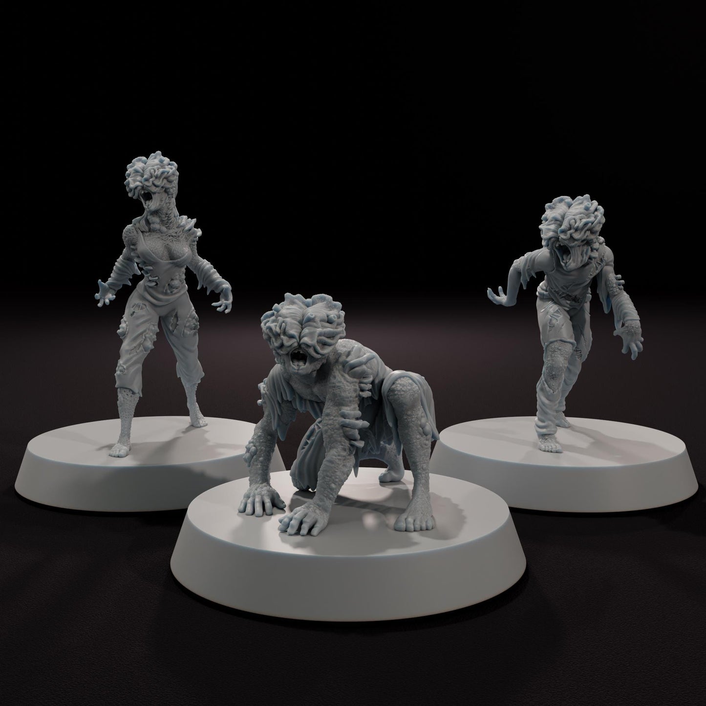 Infected Clickers Resin Miniatures: Post-Apocalyptic Tabletop Gaming
