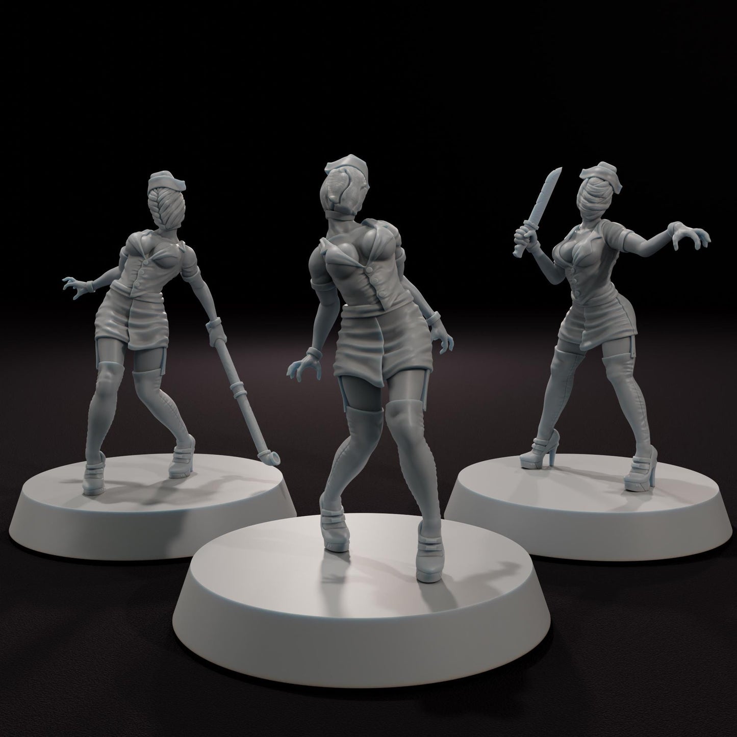 Faceless Nurses - Aftermath Studios - Post-Apocalyptic Horror Miniatures