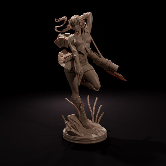 Lady (Devil May Cry 3) - Bulkamancer Sculpts -  1/8 Scale Statue - High Quality 3D Printed Multipart Resin Kit - Unpainted