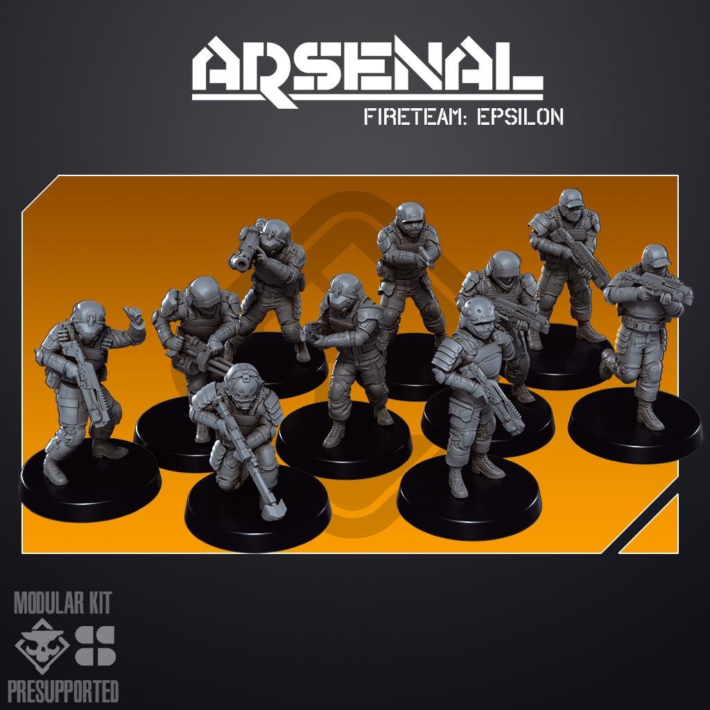 Arsenal Fireteam Epsilon - SkullForge Studios - Sci-Fi Tabletop Miniatures