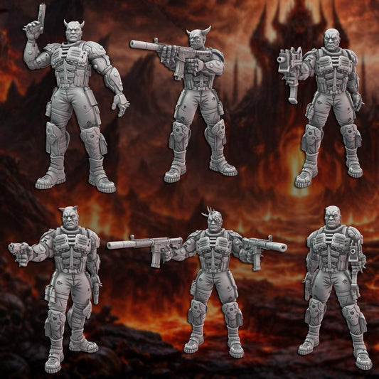 Damned Soliders Squad - Zamrodaen Cyberfiends - Sci-Fi Tabletop Miniatures