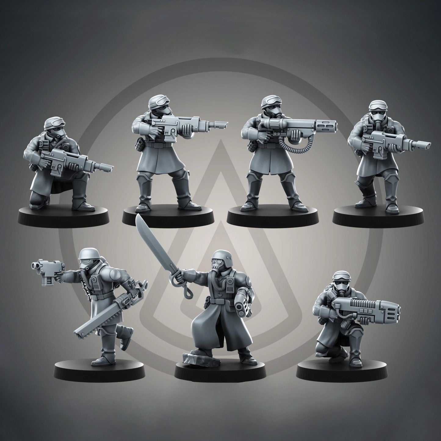 Deuterium Soldiers Multipart Kit - ProxyBrewer - Grimdark Sci-Fi Tabletop Miniatures