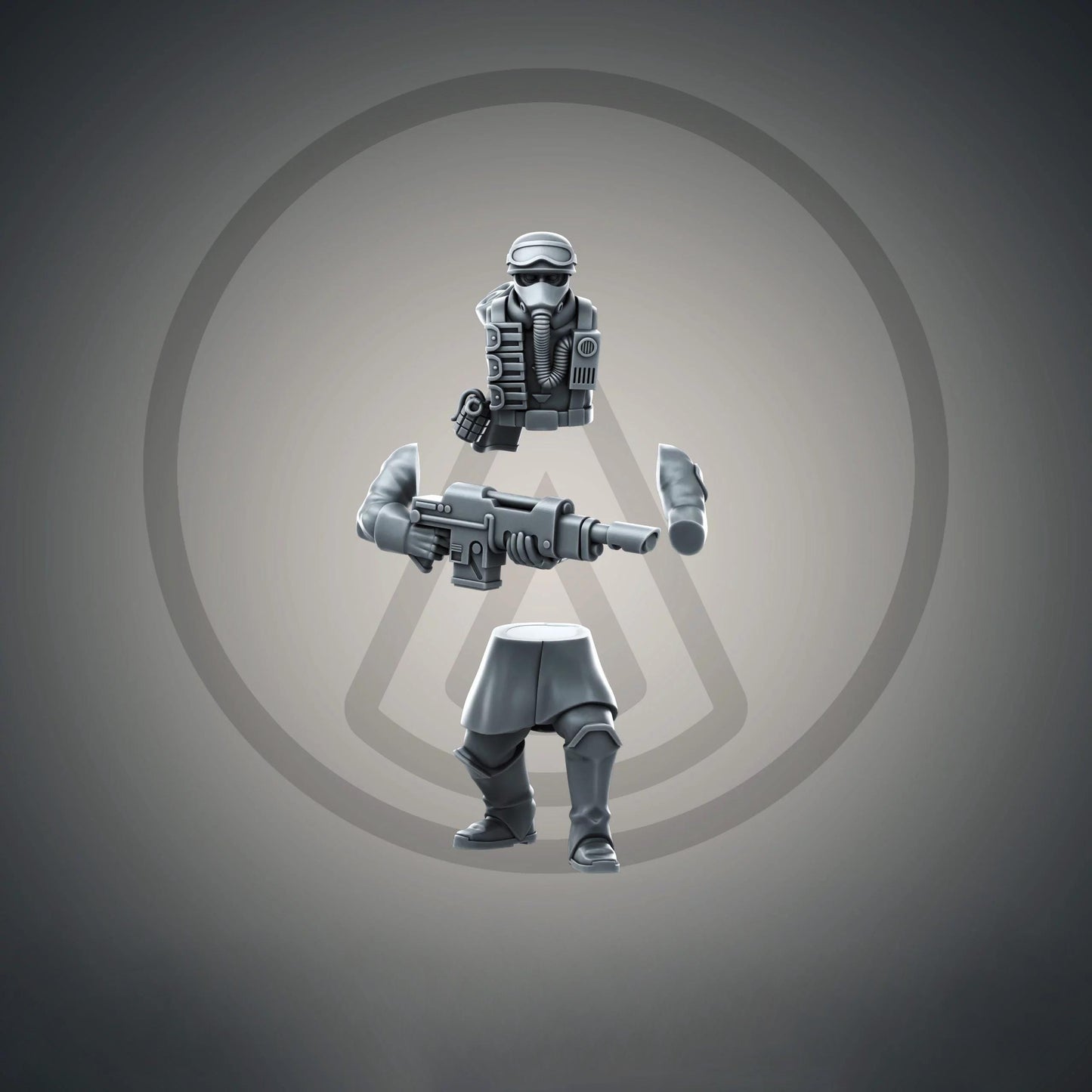 Deuterium Soldiers Multipart Kit - ProxyBrewer - Grimdark Sci-Fi Tabletop Miniatures