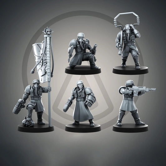 Deuterium Soldiers Leadership Units - ProxyBrewer - Grimdark Sci-Fi Tabletop Miniatures