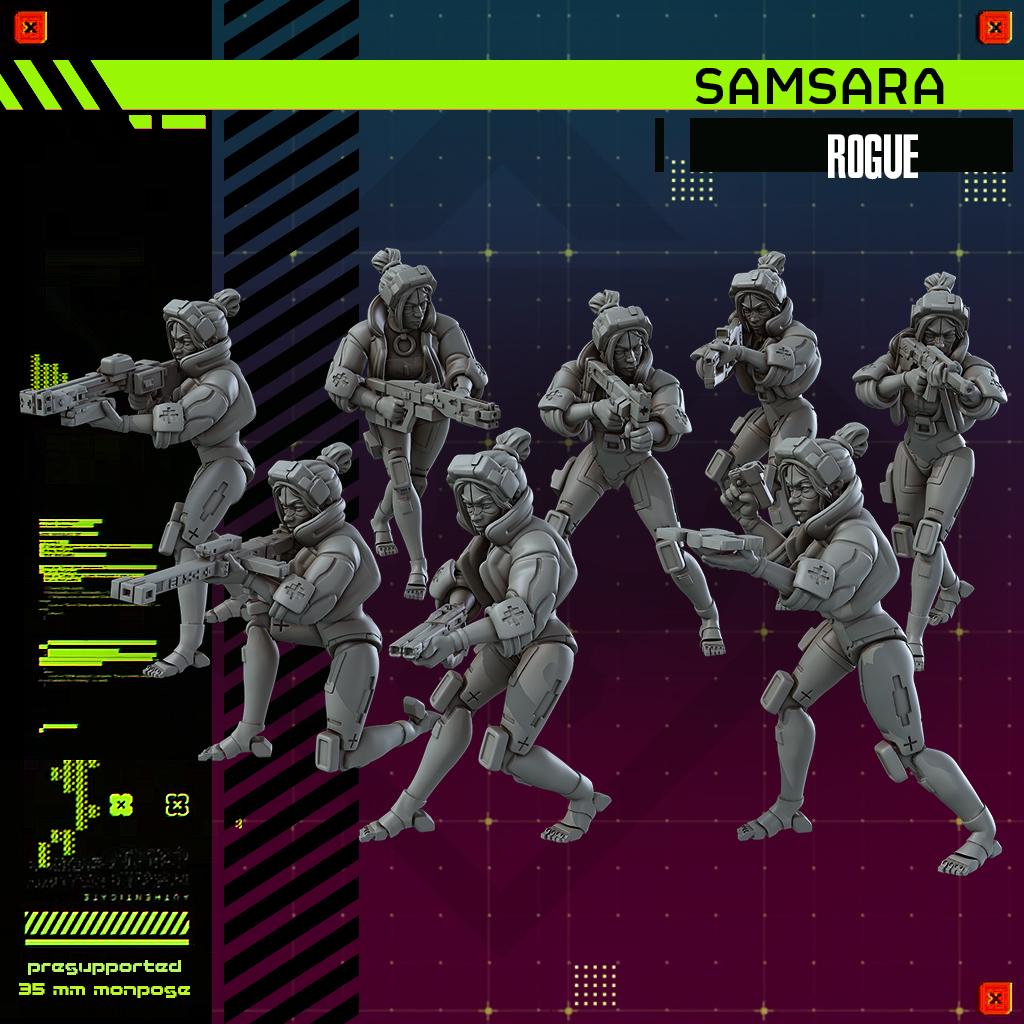Samsara Rogue Mercenary Frame - Multiple Poses - SkullForge Studios - Sci-Fi Tabletop Miniatures