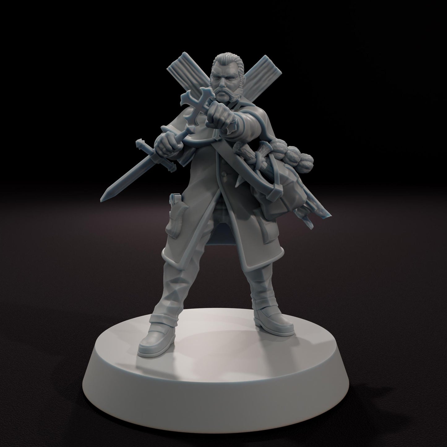 Veteran Monster Hunter -  32mm Scale Gothic Fantasy Miniature