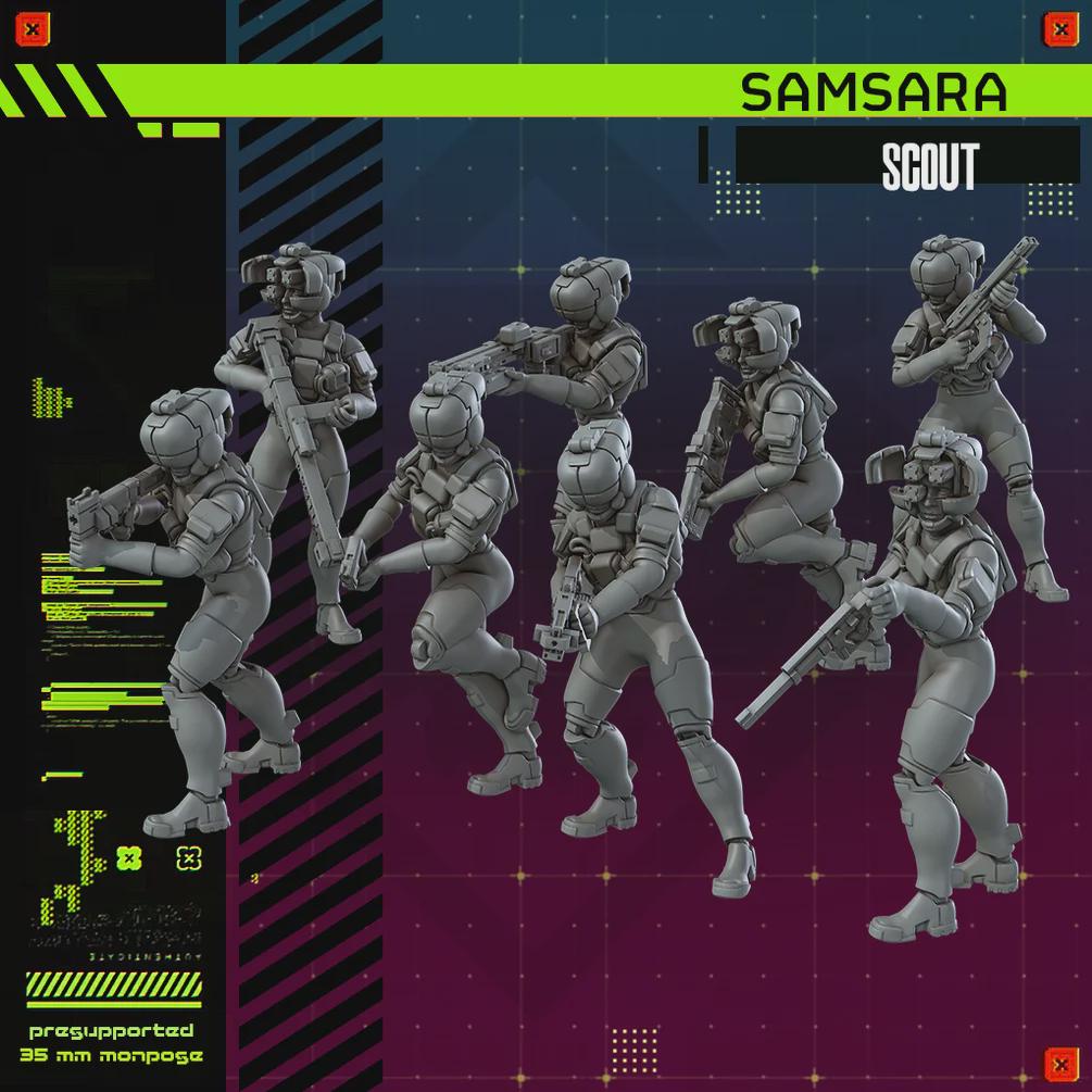 Samsara Scout Mercenary Frame - Multiple Poses - SkullForge Studios - Sci-Fi Tabletop Miniatures