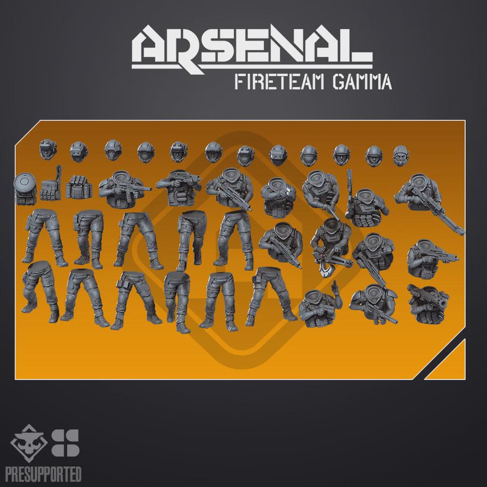 Arsenal Fireteam Gamma Modular Kit - SkullForge Studios - Sci-Fi Tabletop Miniatures