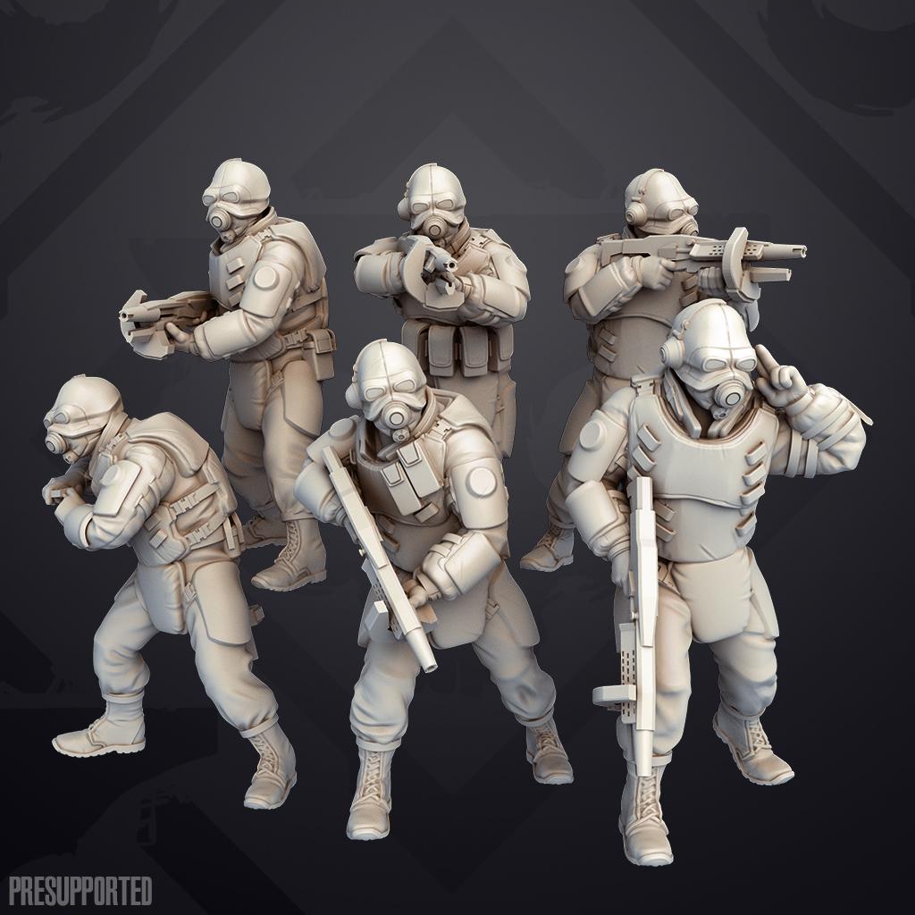 Combined Forces Interloper Soliders - SkullForge Studios - Sci-Fi Tabletop Miniatures