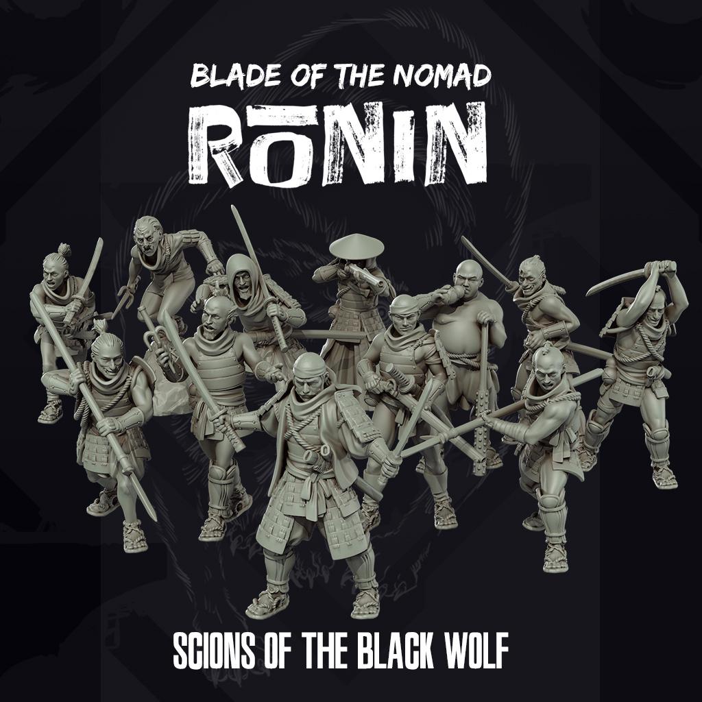 Ronin Scions of the Black Wolf - SkullForge Studios - Tabletop Miniatures
