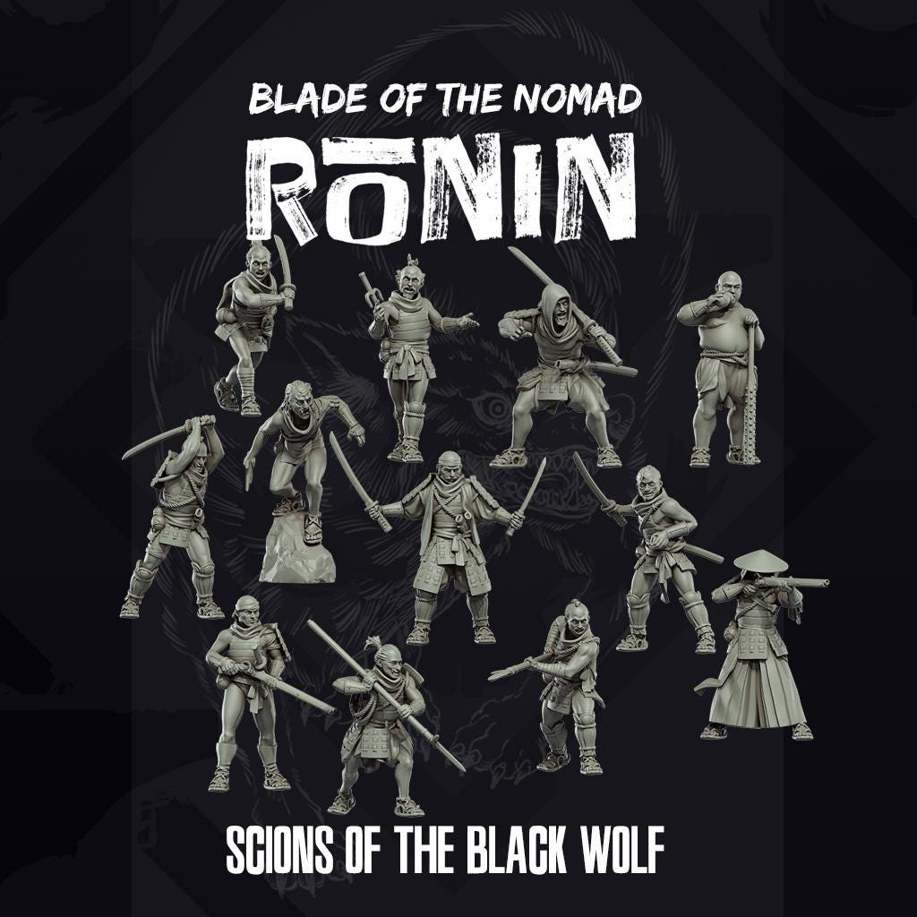 Ronin Scions of the Black Wolf - SkullForge Studios - Tabletop Miniatures